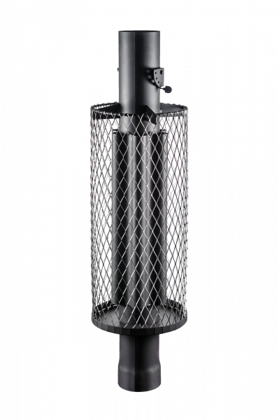 дымоход стартовый конвектор с сеткой для камней, и шибером d115 l1 м (антик) картинка анонса te-plo.ru